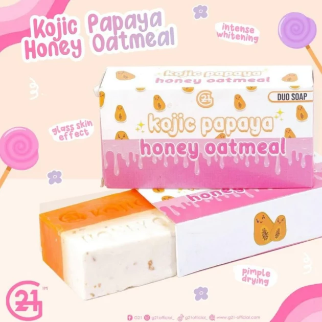 G21 Kojic Papaya Honey Oatmeal Soap - Duo Soap